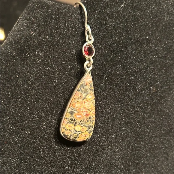 Leopard skin jasper earrings 925 - Picture 3 of 7